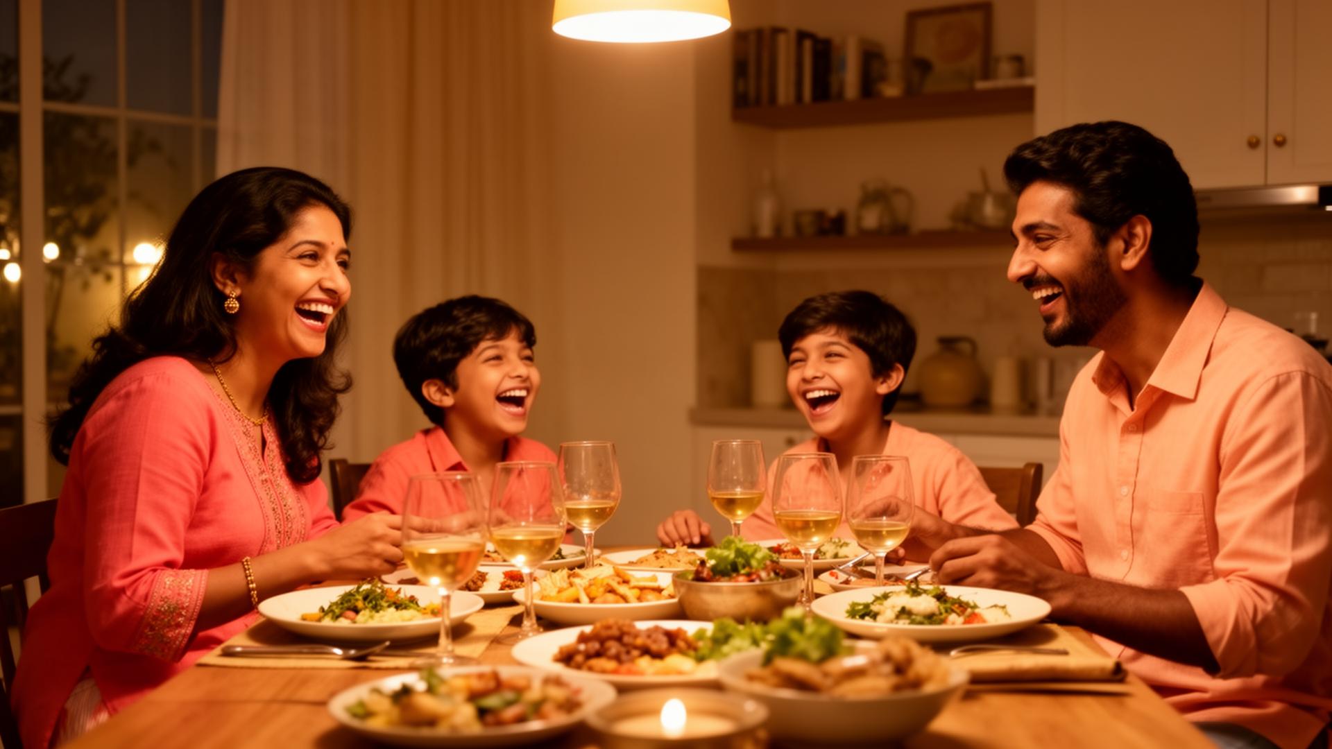 Happy family evening together